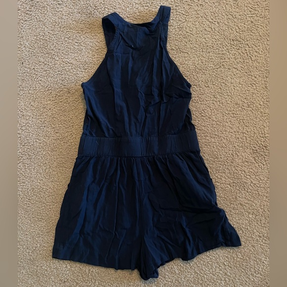 Mimi Chica navy blue Romper one piece with shorts and buttons size xs - Picture 2 of 3